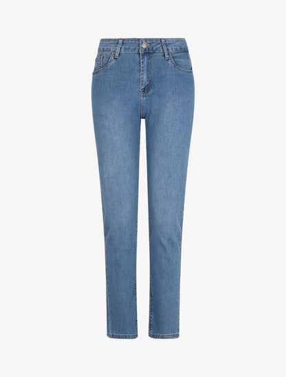 Jean grande taille coupe droite - Bleu clair - 4