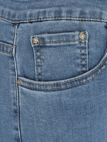 Jean grande taille coupe droite - Bleu clair - 3