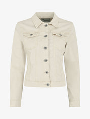 Veste unie en jean - Beige - 4
