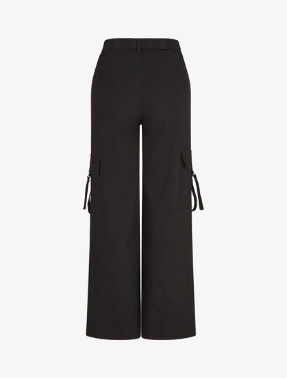 Pantalon cargo à liens - Noir - 2