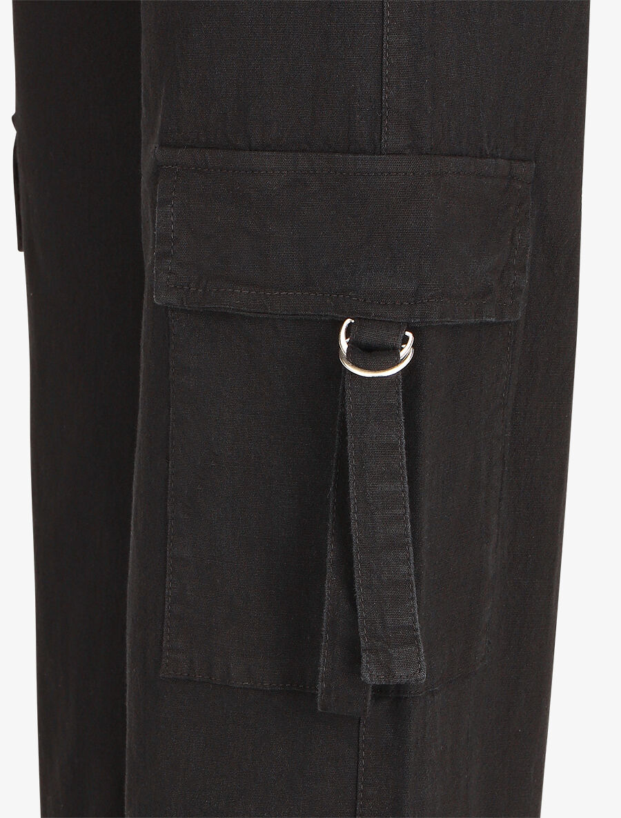 Pantalon cargo à liens - Noir - 3