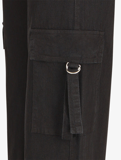 Pantalon cargo à liens - Noir - 3