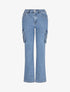 Jean cargo taille standard coupe droite - Bleu - 1