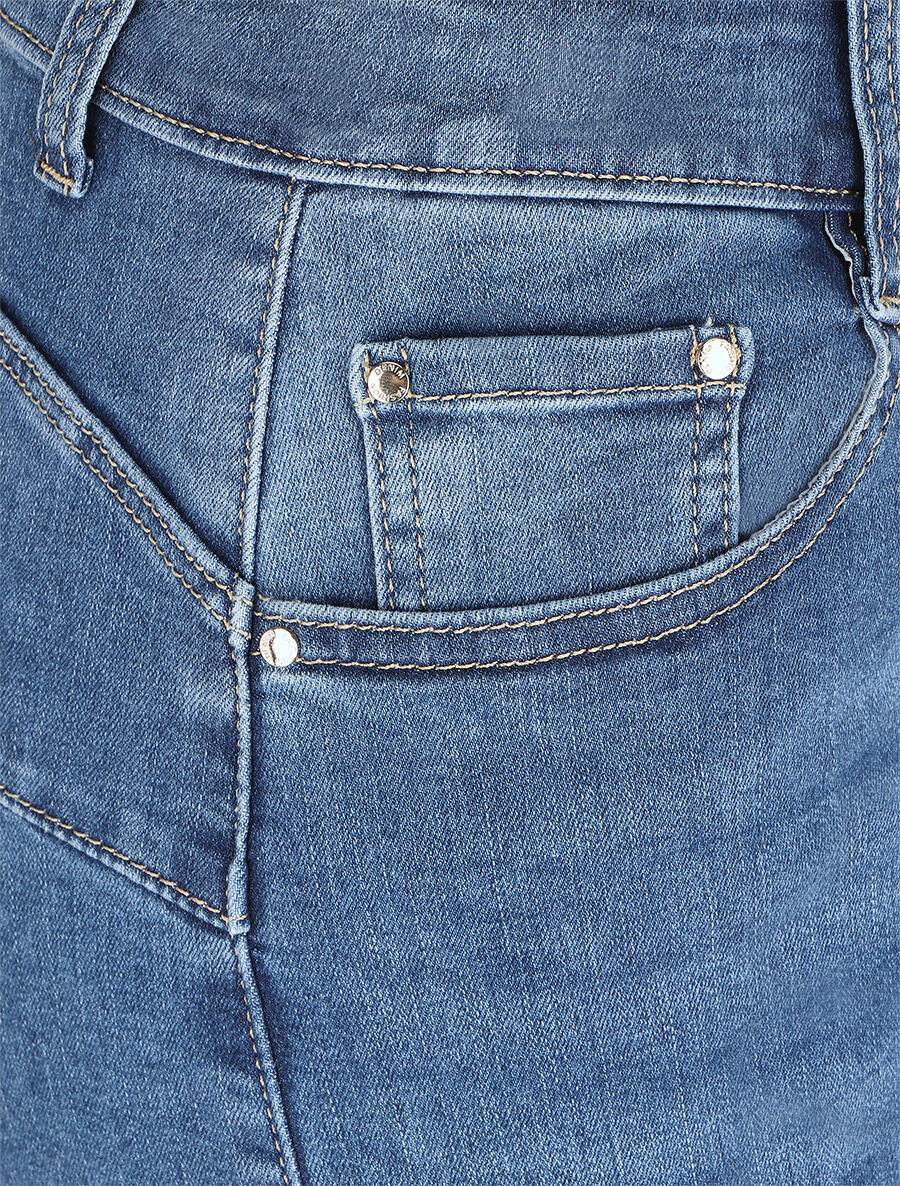 Jean droit push up taille standard - Bleu - 3