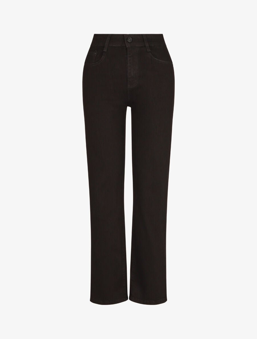 Jean droit push up taille standard - Noir - 1