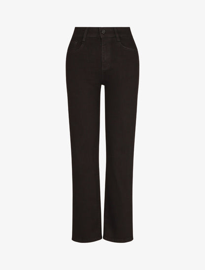 Jean droit push up taille standard - Noir - 1