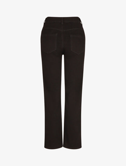 Jean droit push up taille standard - Noir - 2
