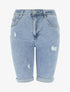 Bermuda push up à légères déchirures - Bleu - 4