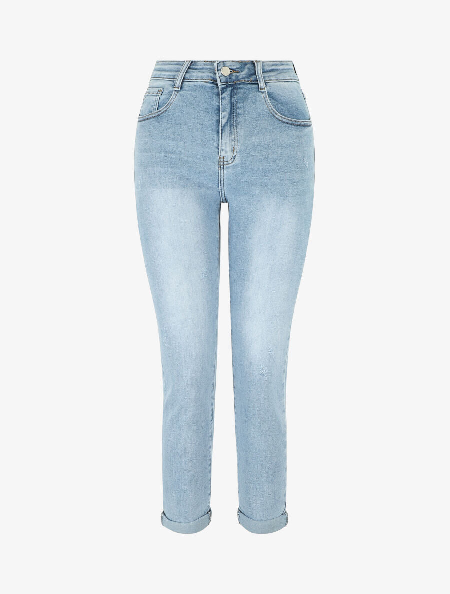 Jean 7/8 taille standard coupe slim - Bleu clair - 1