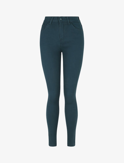 Jean uni coupe slim - Bleu canard - 4