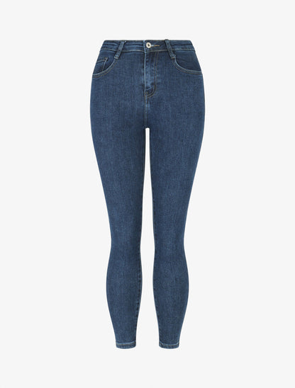 Jean classique à taille haute - Bleu - 4