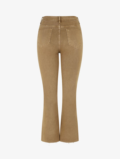 Jean à bords effilochés coupe flare - Beige foncé - 2