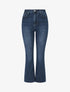Jean à bords effilochés coupe flare - Bleu - 1