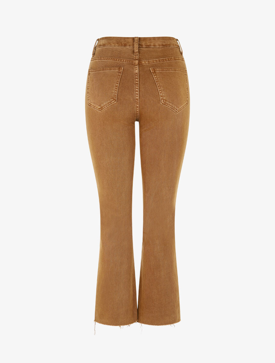 Jean à bords effilochés coupe flare - Camel - 2