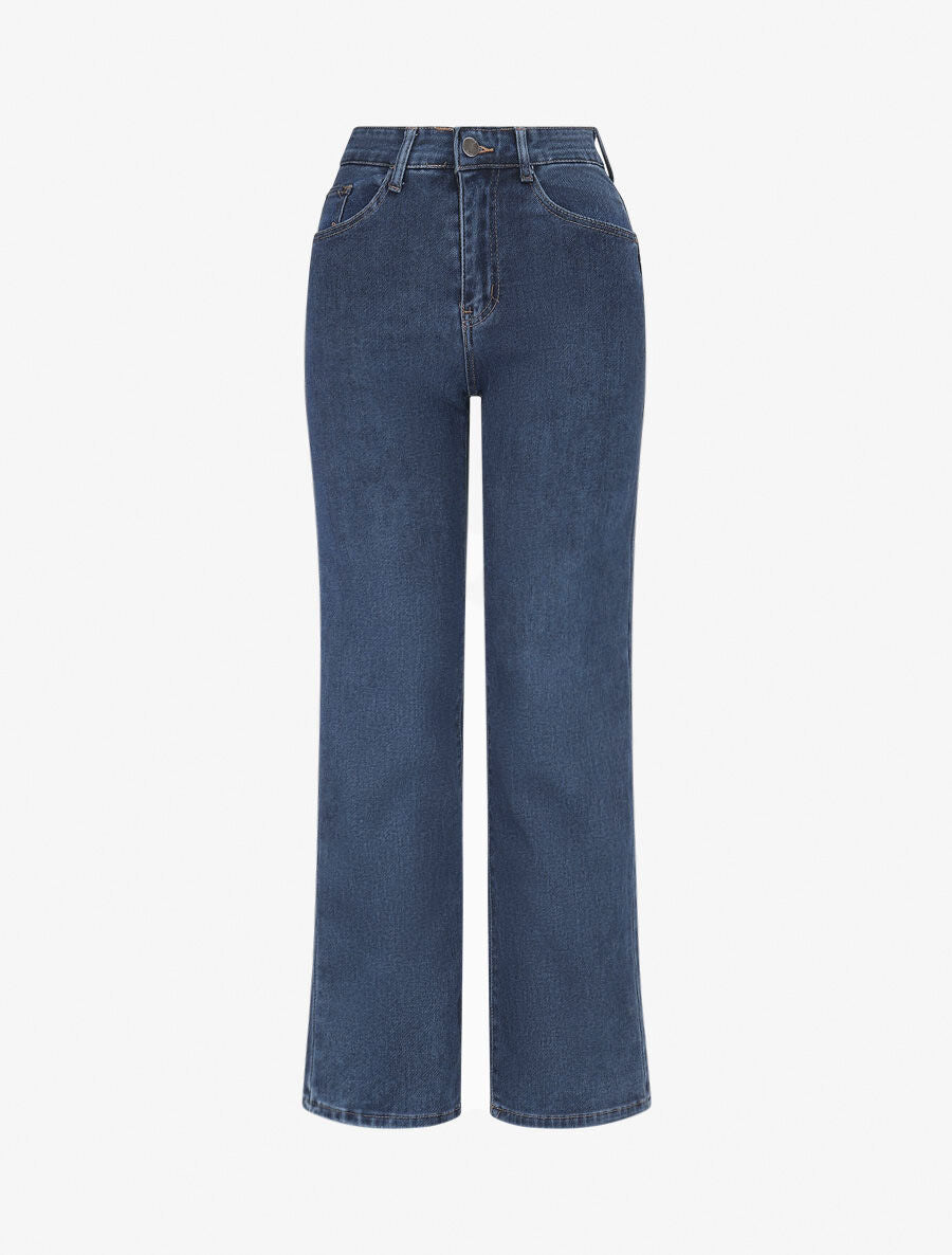 Jean wide leg coupe droite - Bleu - 4
