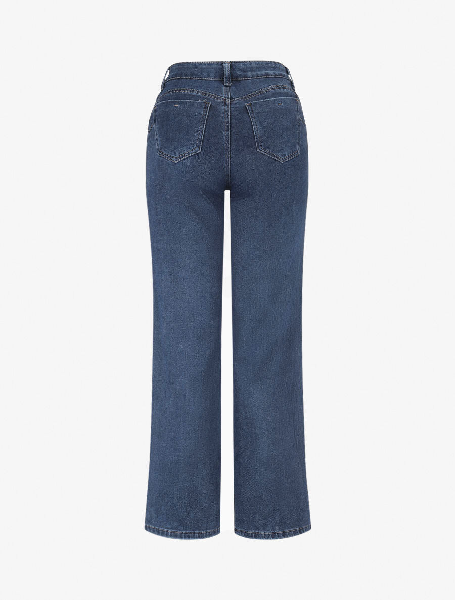 Jean wide leg coupe droite - Bleu - 2