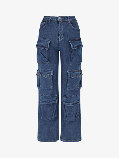 Jean droit mutipoches - Denim - 1