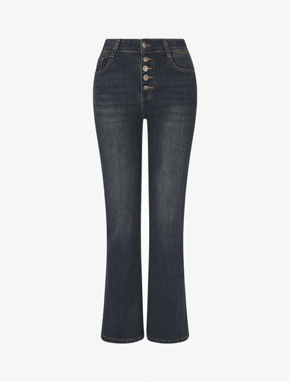 Jean push up coupe droite - Bleu denim - 1