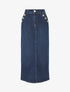 Jupe longue fendue en jean - Bleu - 4