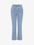 Jean droit poches à strass et perles - Bleu - 1