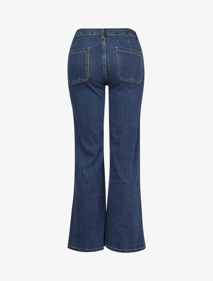 Jean droit brut à taille standard - Bleu denim - 2