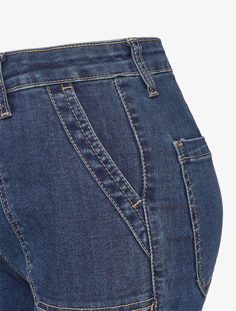 Jean droit brut à taille standard - Bleu denim - 3