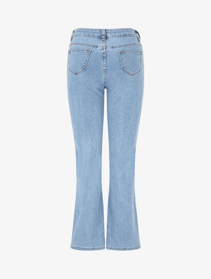 Jean à fermeture boutonnée coupe flare - Bleu - 2