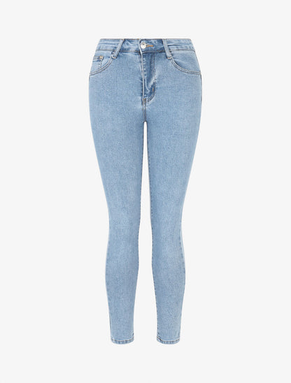 Jean push up coupe skinny - Bleu clair - 1