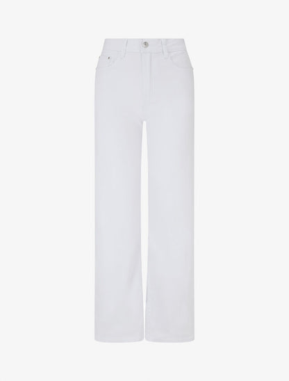 Jean droit push up taille haute - Blanc - 1