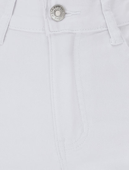 Jean droit push up taille haute - Blanc - 3