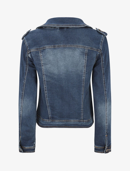 Veste en jean zippée - Bleu foncé - 2