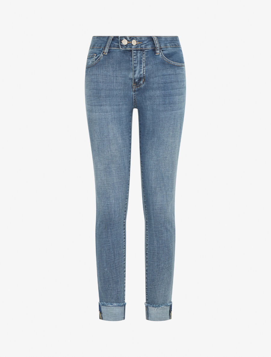 Jean à revers coupe skinny - Bleu - 1