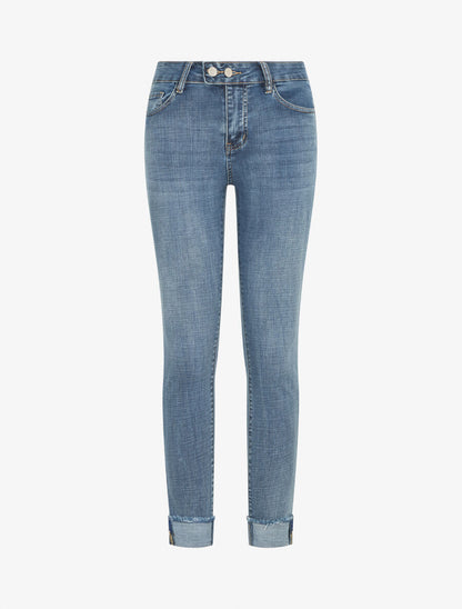 Jean à revers coupe skinny - Bleu - 1