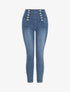 Jean taille haute coupe slim - Bleu - 4
