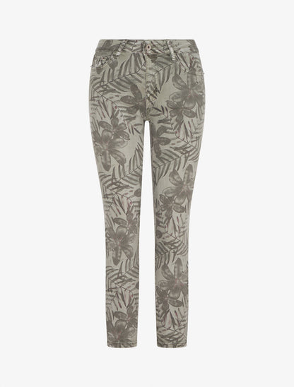 Jean slim imprimé feuillage - Kaki - 4