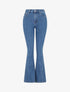 Jean taille haute coupe flare - Bleu denim - 1