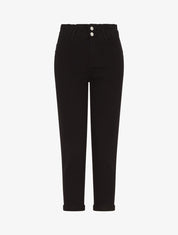 Jean mom taille haute froncée - Noir - 1