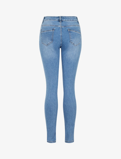 Jean coupe skinny délavé - Bleu clair - 2