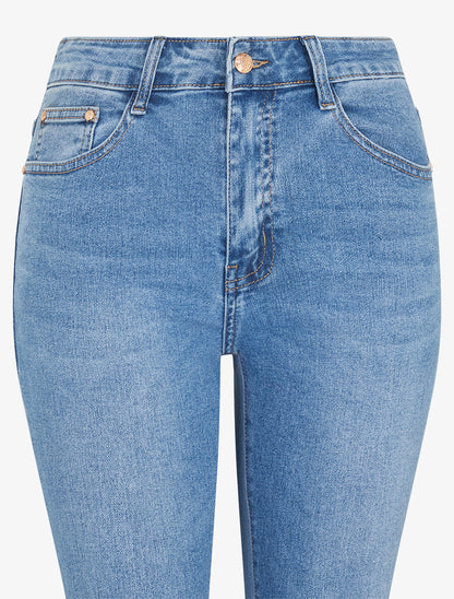 Jean coupe skinny délavé - Bleu clair - 3