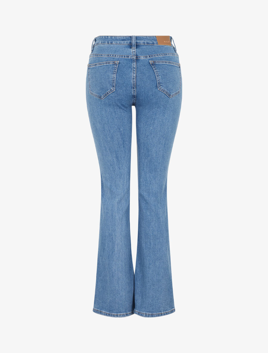 Jean bootcut à poches boutonnées - Bleu - 2