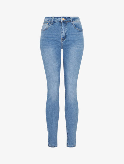 Jean coupe skinny grande taille - Bleu clair - 4