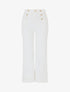 Jean à boutons décoratifs coupe flare - Blanc - 4
