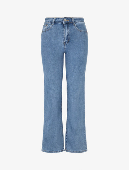 Jean droit taille haute - Bleu - 1