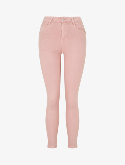 Jean classique coupe skinny taille haute - Rose - 1
