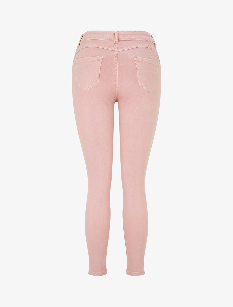 Jean classique coupe skinny taille haute - Rose - 2