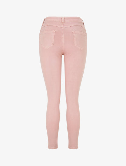 Jean classique coupe skinny taille haute - Rose - 2