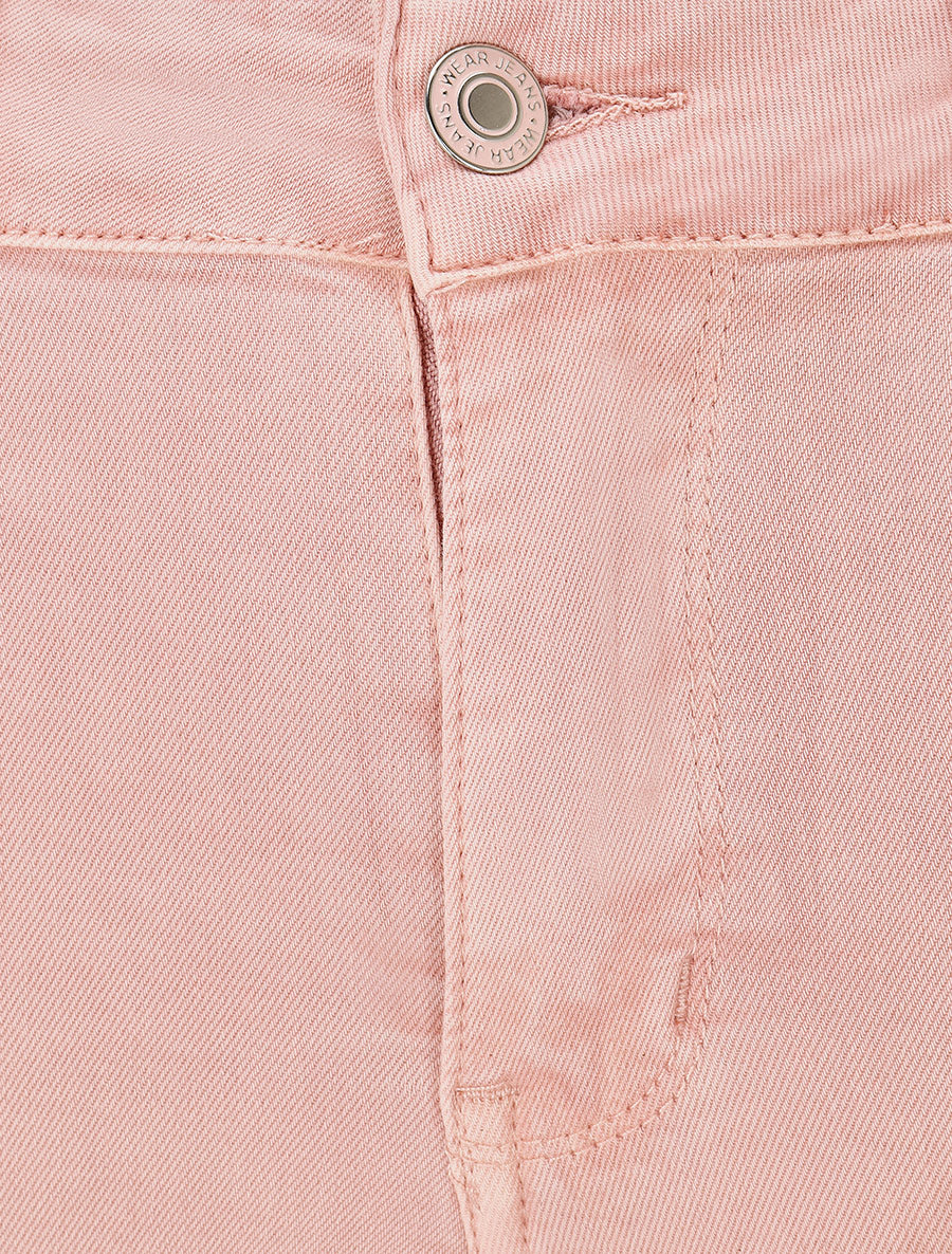 Jean classique coupe skinny taille haute - Rose - 3