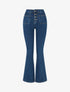 Jean à taille haute coupe flare - Bleu - 1