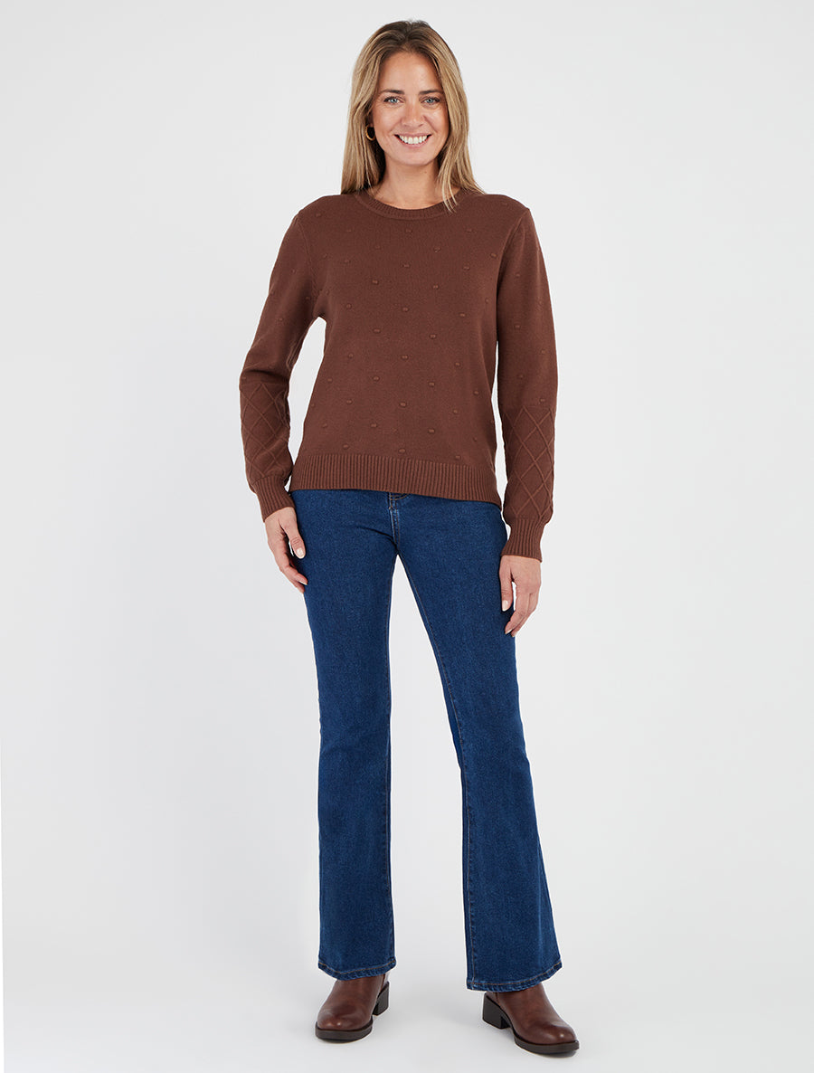 Jean à taille standard coupe flare - Bleu