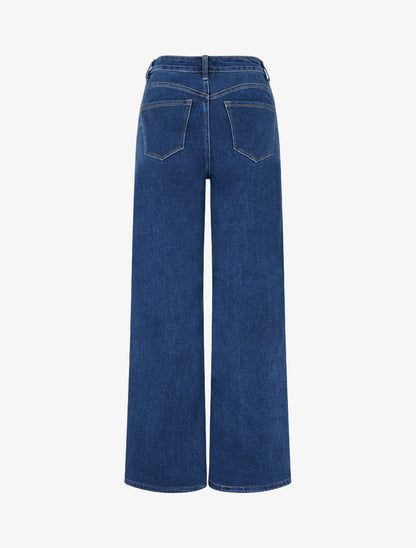 Jean wide leg taille standard - Bleu brut - 2